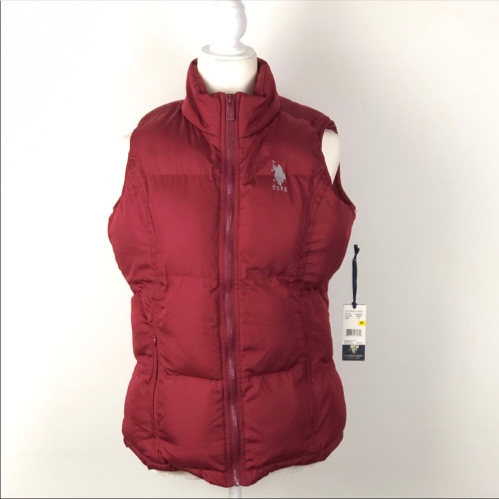 NWT Polo Burgundy Puff Jacket Size M